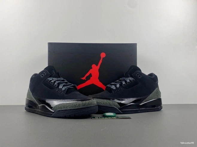 Rep TBkick CK9246-168 Jordan Air 3 Black Retro Cat 0803